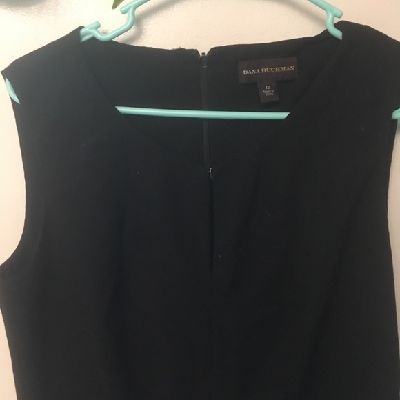 Dana Buchman black sleeveless dress 12 keyhole - Picture 5 of 8